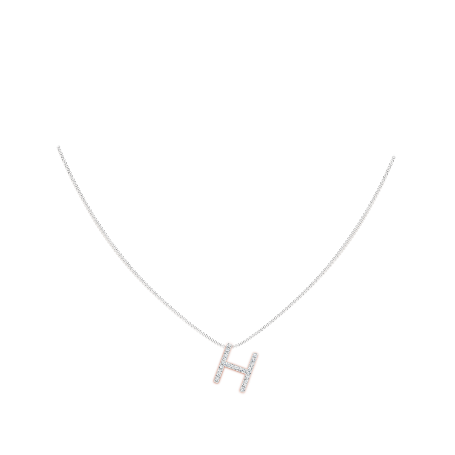 1.2mm GVS2 Prong-Set Diamond Capital "H" Initial Pendant in White Gold - body_neck