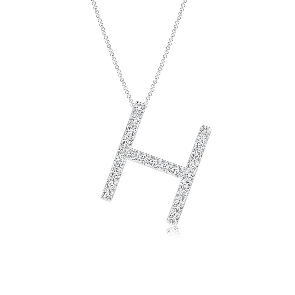 1.2mm HSI2 Prong-Set Diamond Capital "H" Initial Pendant in White Gold 