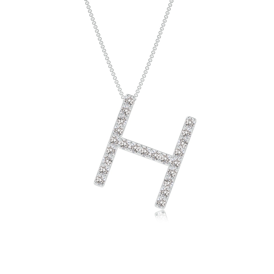 1.2mm IJI1I2 Prong-Set Diamond Capital "H" Initial Pendant in White Gold 
