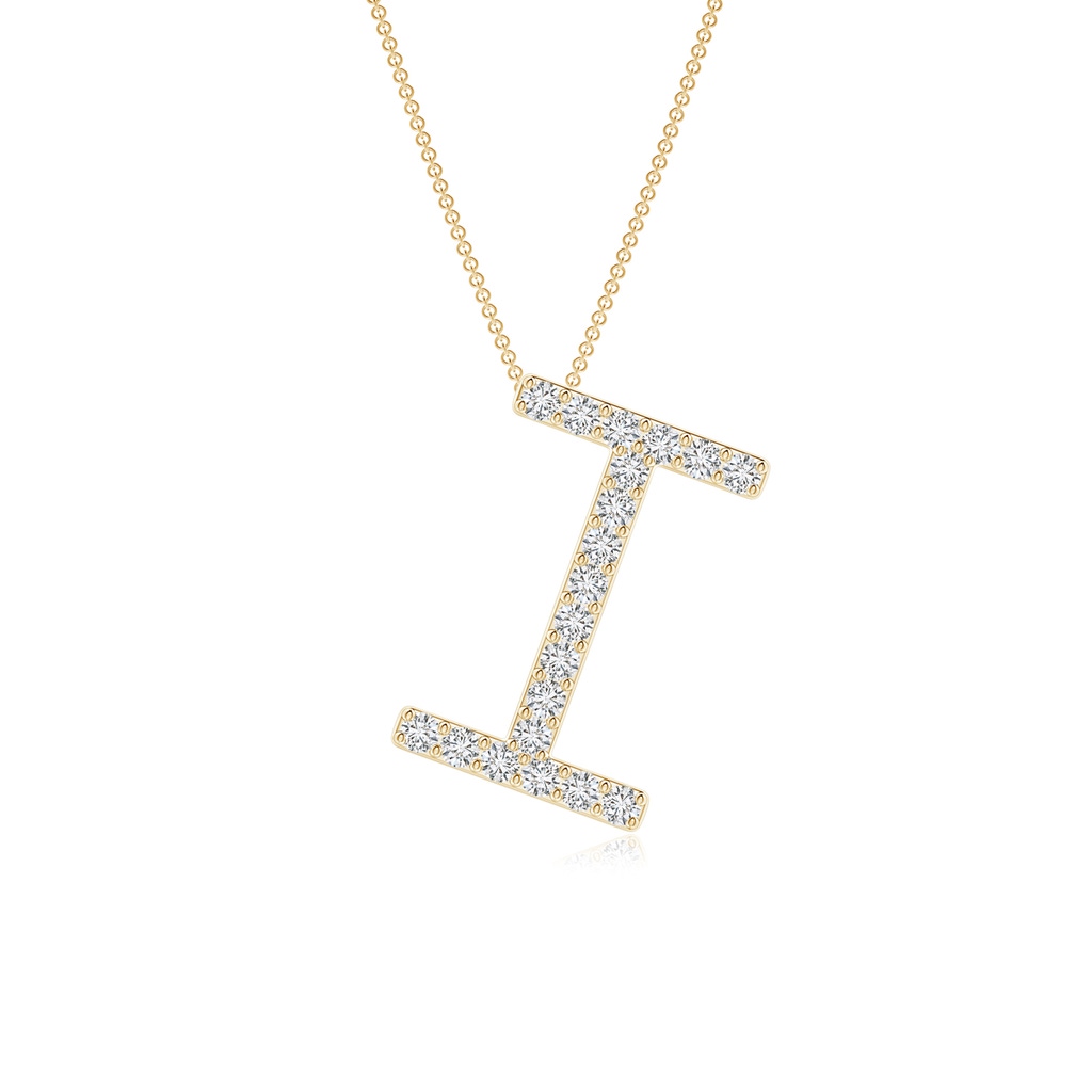 1.2mm HSI2 Prong-Set Diamond Capital "I" Initial Pendant in Yellow Gold