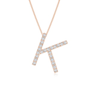 1.2mm GVS2 Prong-Set Diamond Capital "K" Initial Pendant in Rose Gold