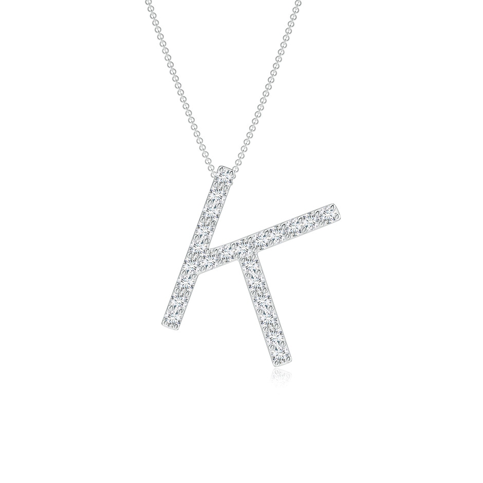 1.2mm GVS2 Prong-Set Diamond Capital "K" Initial Pendant in White Gold 