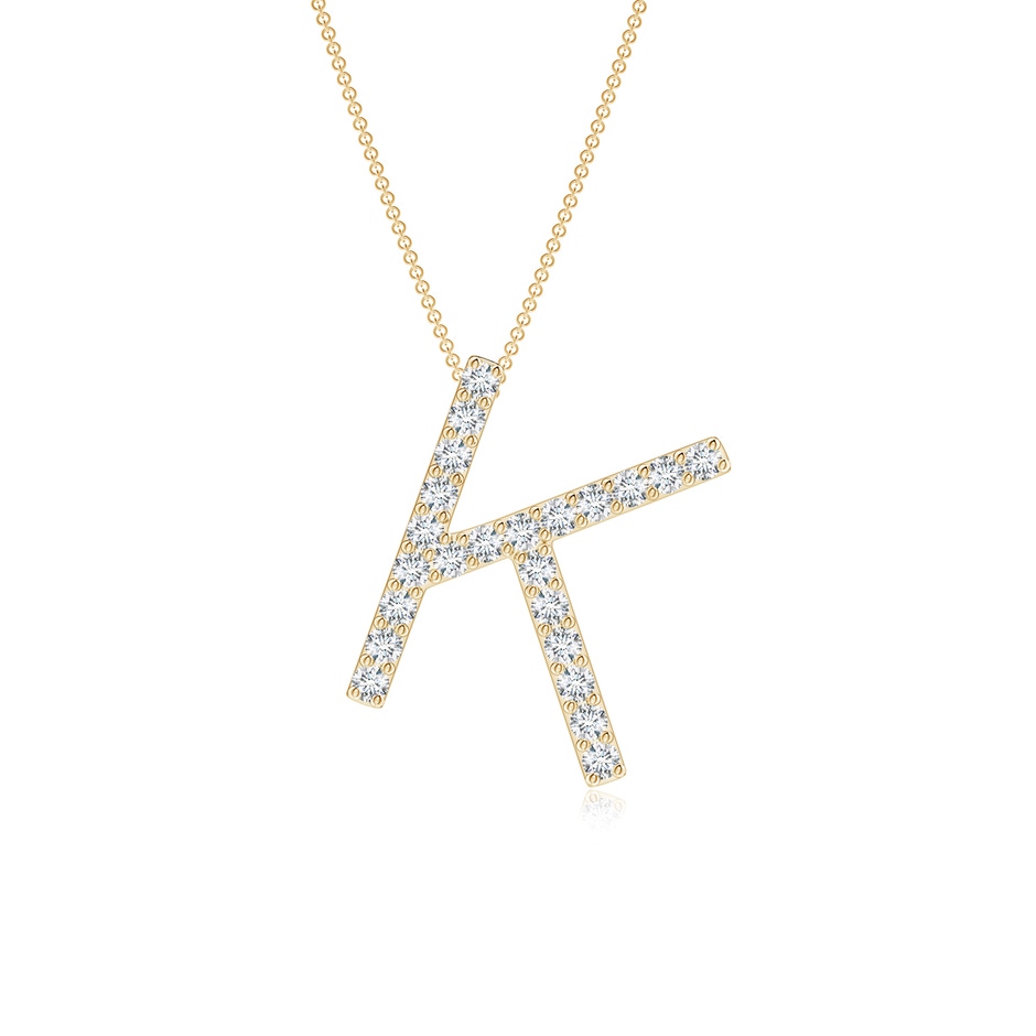 1.2mm GVS2 Prong-Set Diamond Capital "K" Initial Pendant in Yellow Gold 