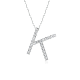 1.2mm HSI2 Prong-Set Diamond Capital "K" Initial Pendant in White Gold