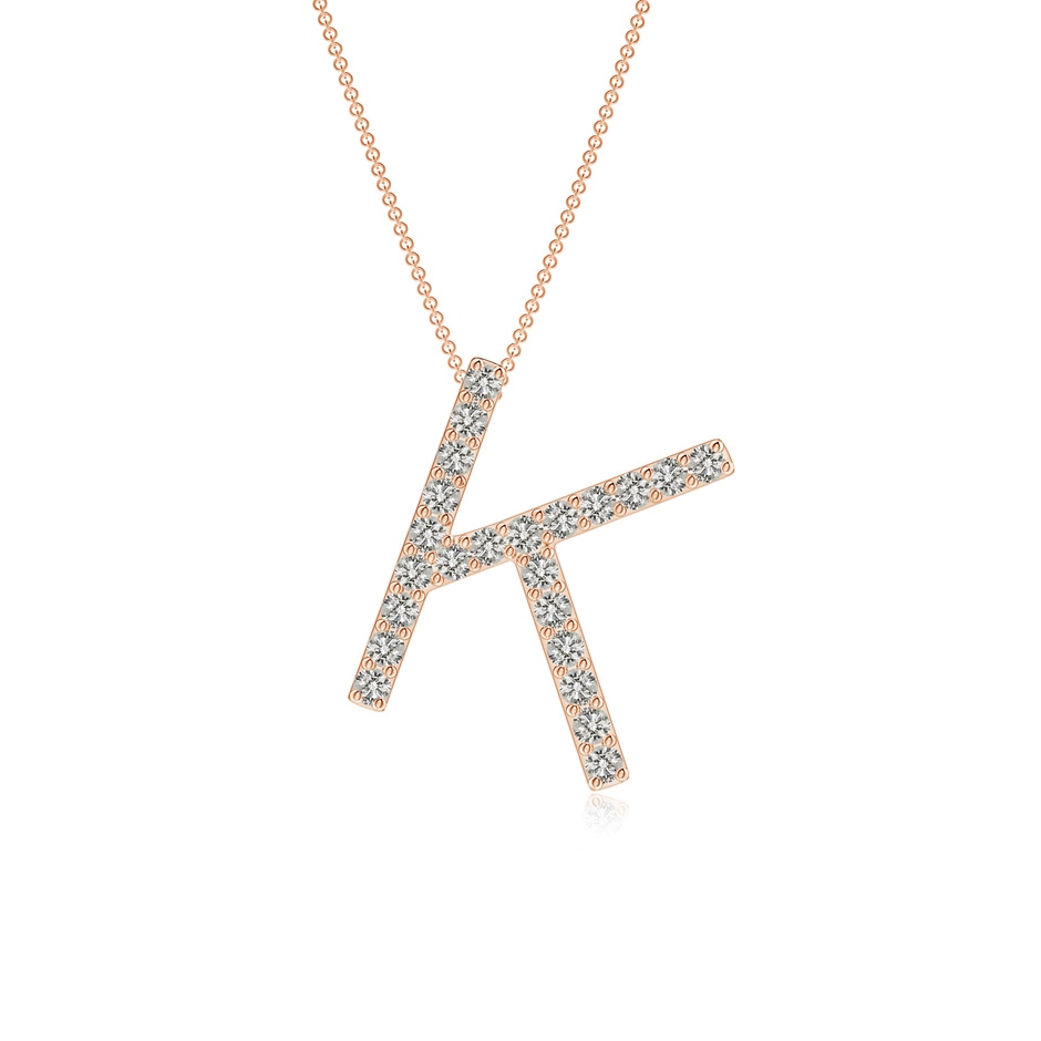 1.2mm KI3 Prong-Set Diamond Capital "K" Initial Pendant in Rose Gold 