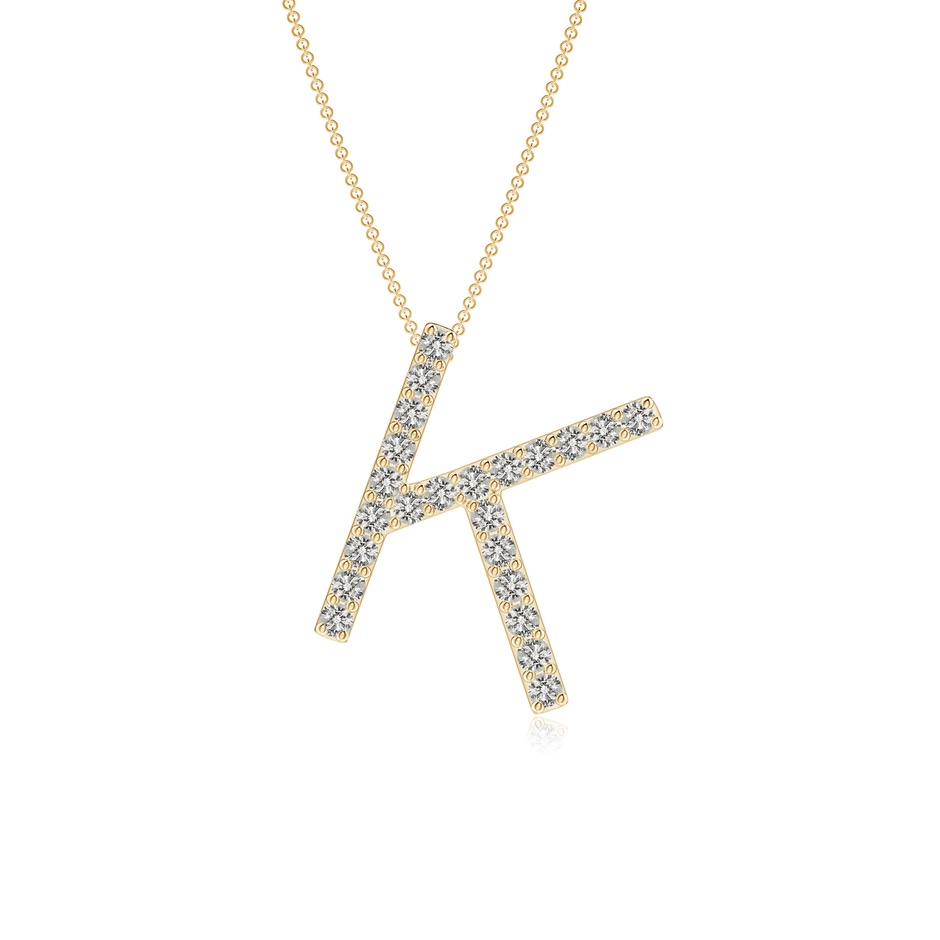 1.2mm KI3 Prong-Set Diamond Capital "K" Initial Pendant in Yellow Gold 