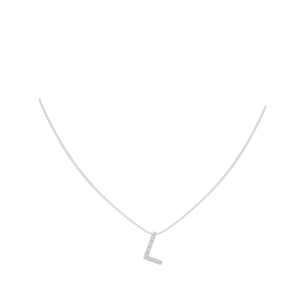 1.2mm GVS2 Prong-Set Diamond Capital "L" Initial Pendant in White Gold Body-Neck