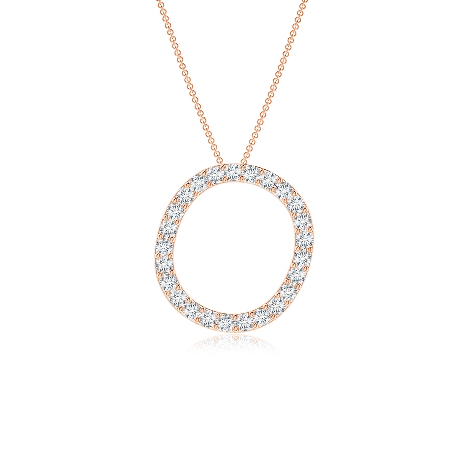 1.2mm GVS2 Prong-Set Diamond Capital "O" Initial Pendant in Rose Gold 