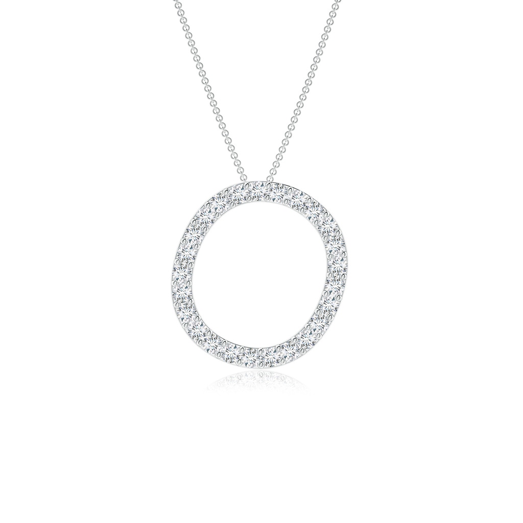 1.2mm GVS2 Prong-Set Diamond Capital "O" Initial Pendant in White Gold