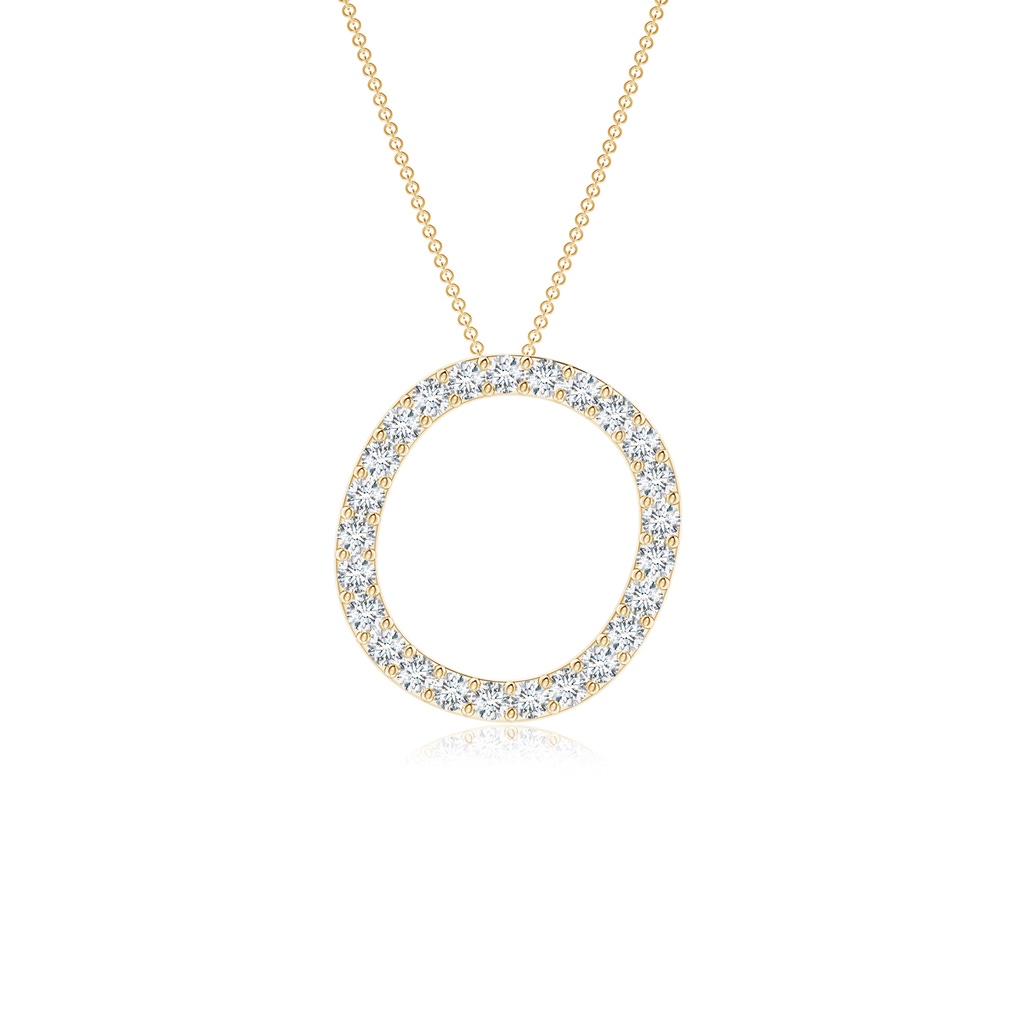 1.2mm GVS2 Prong-Set Diamond Capital "O" Initial Pendant in Yellow Gold