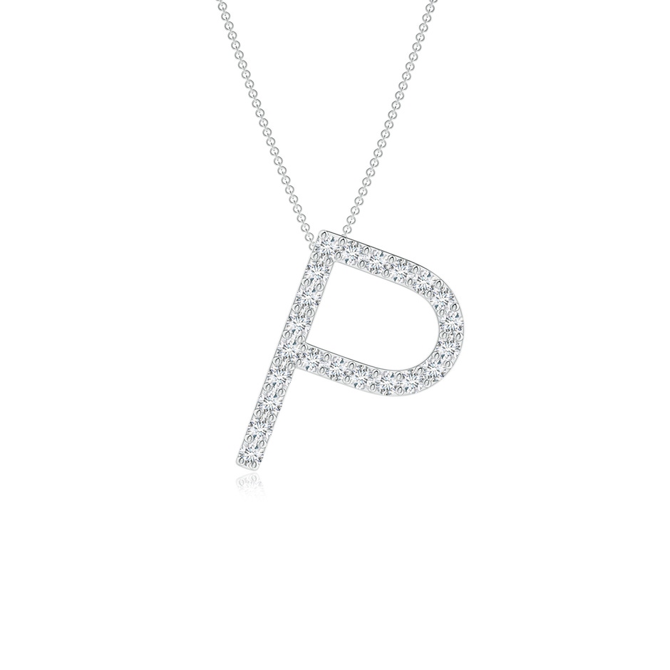 1.25mm GVS2 Prong-Set Diamond Capital "P" Initial Pendant in White Gold 