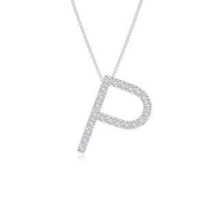 1.25mm HSI2 Prong-Set Diamond Capital "P" Initial Pendant in White Gold