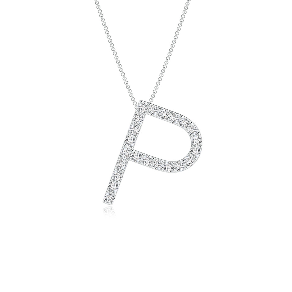 1.25mm HSI2 Prong-Set Diamond Capital "P" Initial Pendant in White Gold 