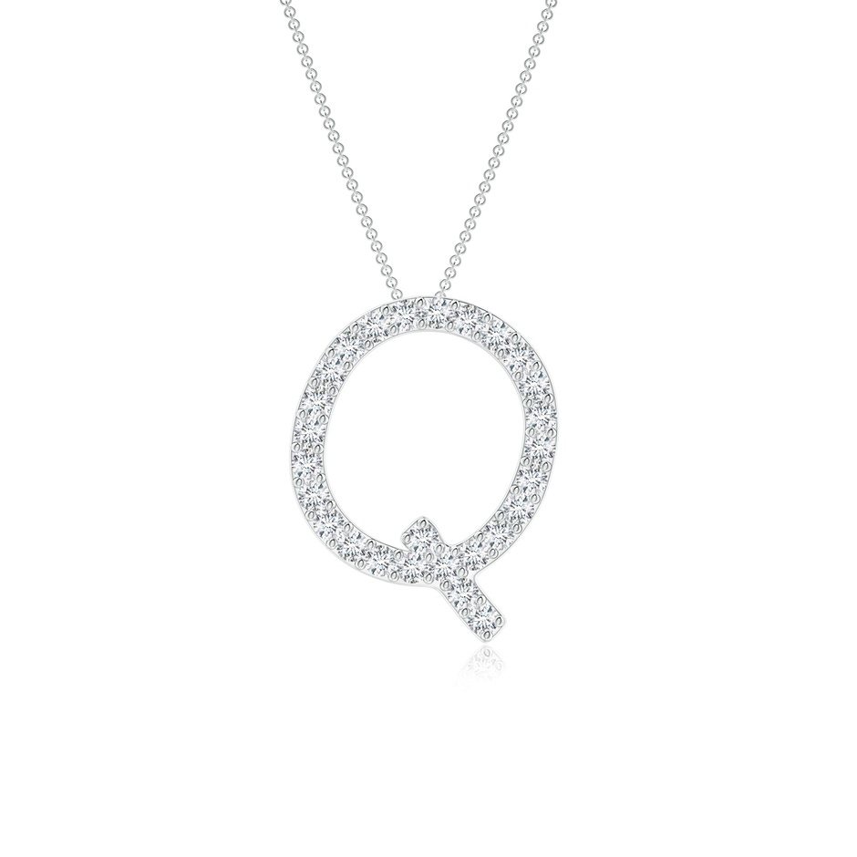 1.2mm GVS2 Prong-Set Diamond Capital "Q" Initial Pendant in White Gold 