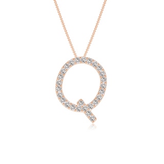 1.2mm IJI1I2 Prong-Set Diamond Capital "Q" Initial Pendant in Rose Gold