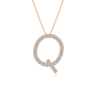 1.2mm KI3 Prong-Set Diamond Capital "Q" Initial Pendant in Rose Gold