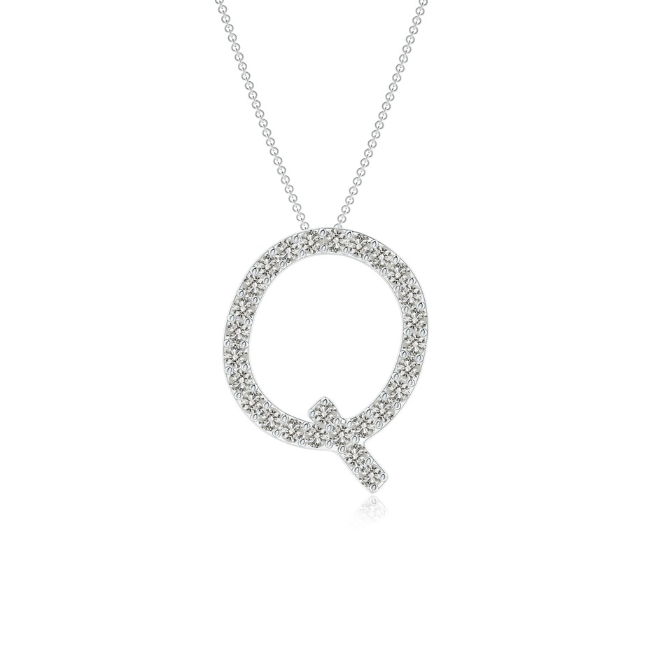 1.2mm KI3 Prong-Set Diamond Capital "Q" Initial Pendant in White Gold 