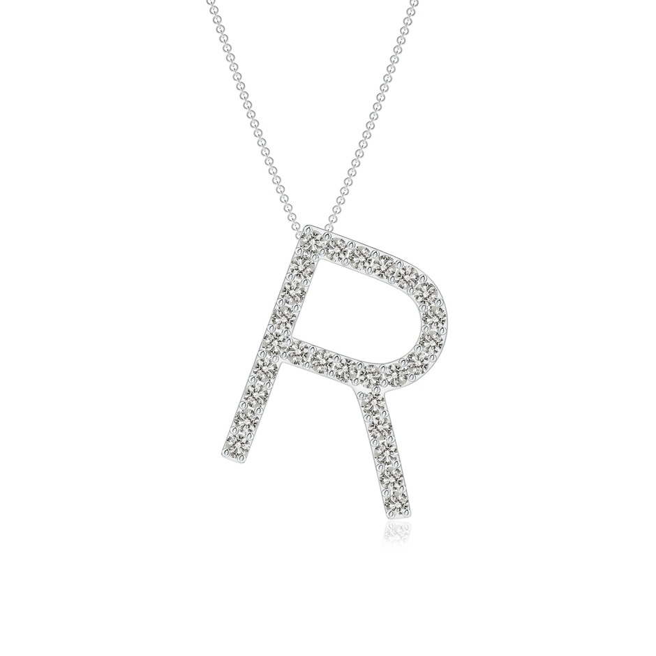1.25mm KI3 Prong-Set Diamond Capital "R" Initial Pendant in White Gold 
