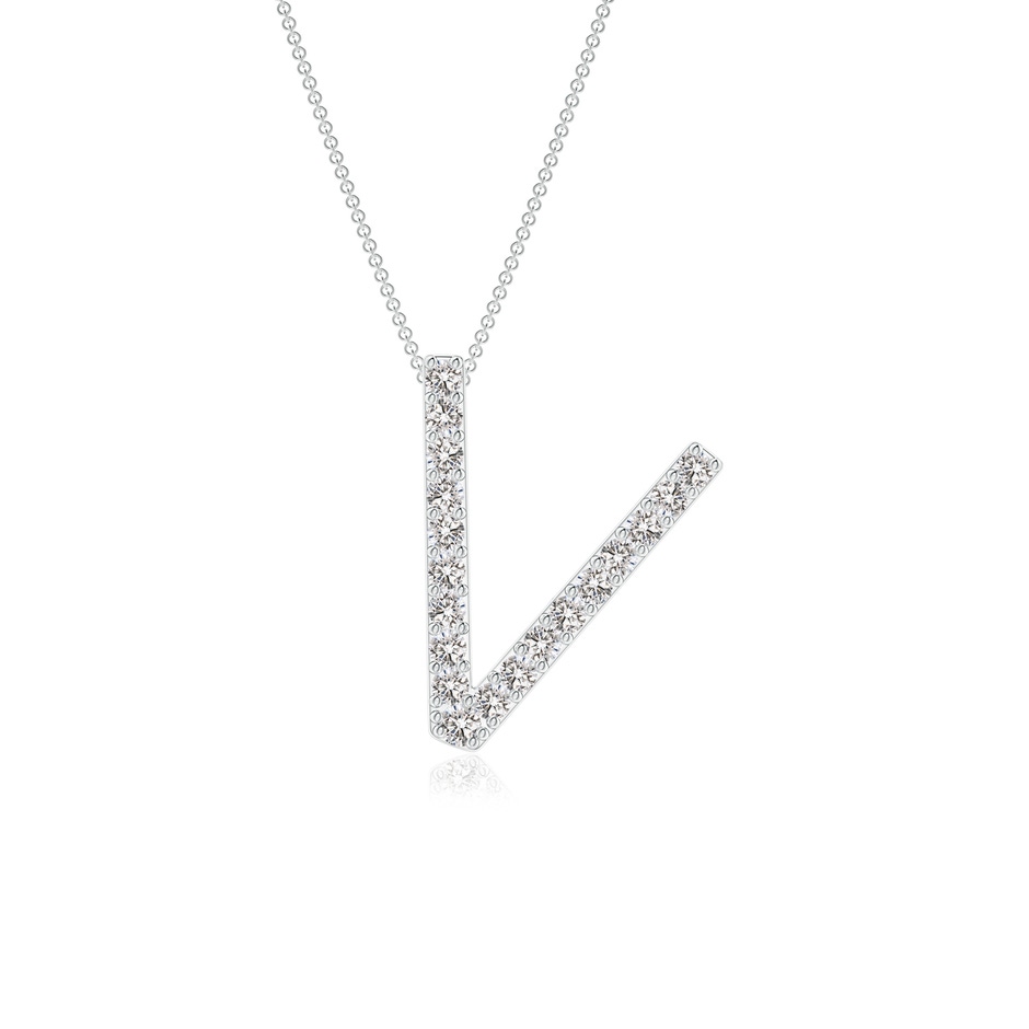 1.3mm IJI1I2 Prong-Set Diamond Capital "V" Initial Pendant in White Gold 