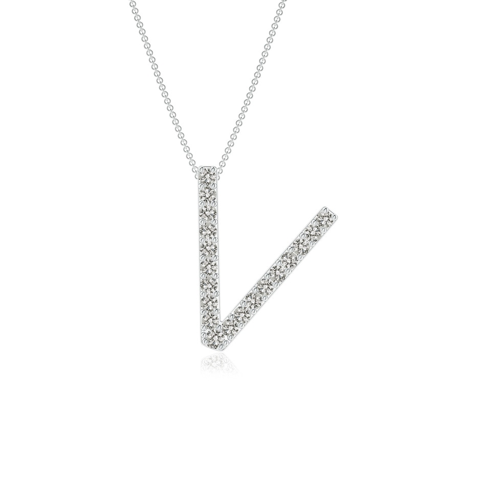 1.3mm KI3 Prong-Set Diamond Capital "V" Initial Pendant in White Gold 
