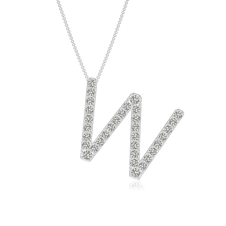 1.4mm KI3 Prong-Set Diamond Capital "W" Initial Pendant in White Gold 