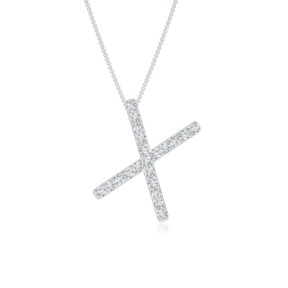 1.3mm GVS2 Prong-Set Diamond Capital "X" Initial Pendant in White Gold 