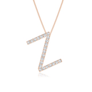 1.2mm GVS2 Prong-Set Diamond Capital "Z" Initial Pendant in Rose Gold