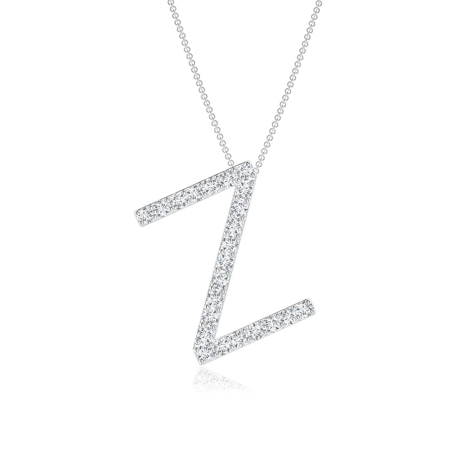 1.2mm GVS2 Prong-Set Diamond Capital "Z" Initial Pendant in White Gold 