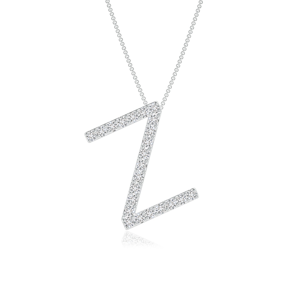 1.2mm HSI2 Prong-Set Diamond Capital "Z" Initial Pendant in White Gold