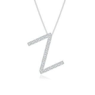 1.2mm HSI2 Prong-Set Diamond Capital "Z" Initial Pendant in White Gold