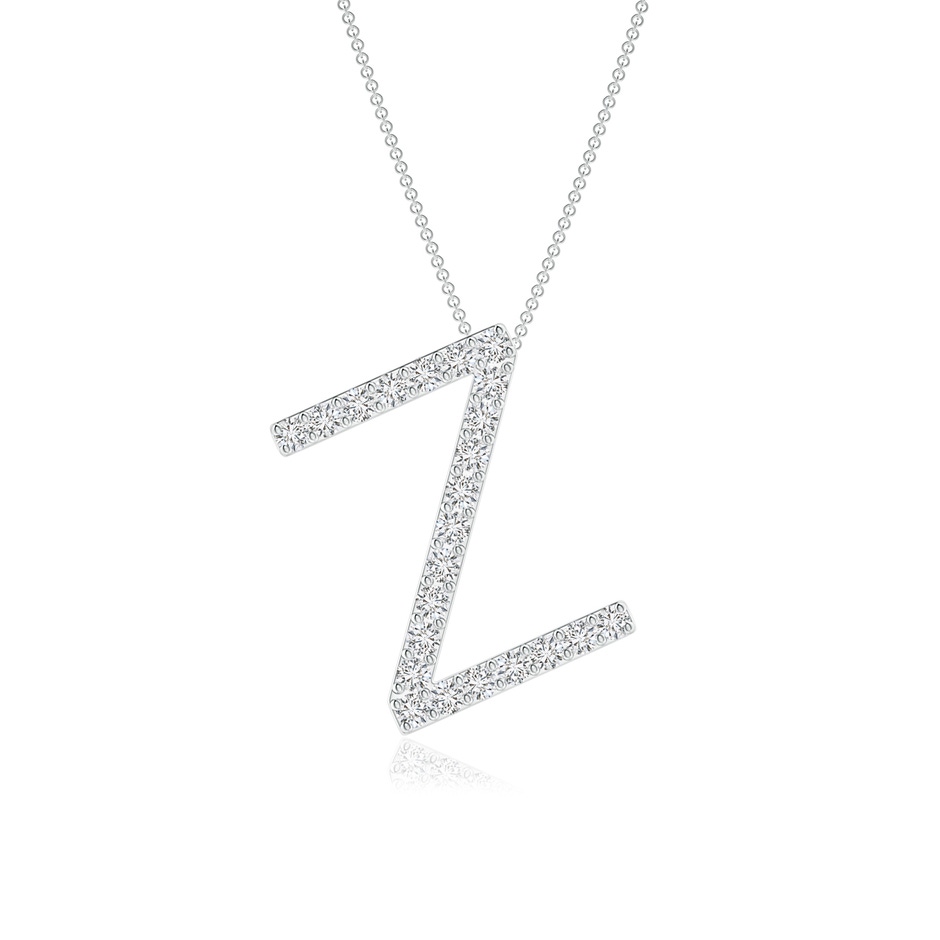 1.2mm HSI2 Prong-Set Diamond Capital "Z" Initial Pendant in White Gold 