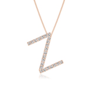 1.2mm IJI1I2 Prong-Set Diamond Capital "Z" Initial Pendant in Rose Gold