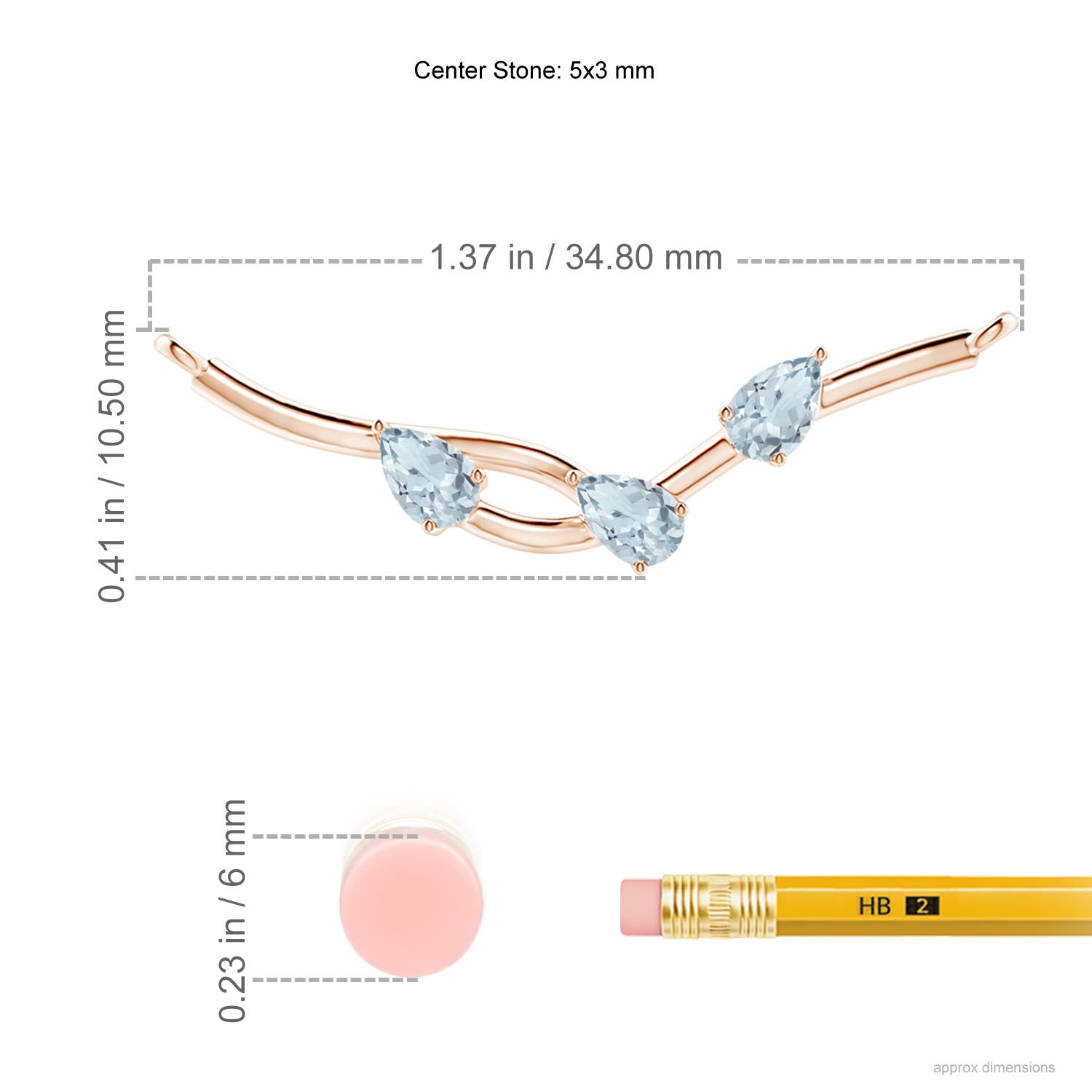 A - Aquamarine / 0.51 CT / 14 KT Rose Gold