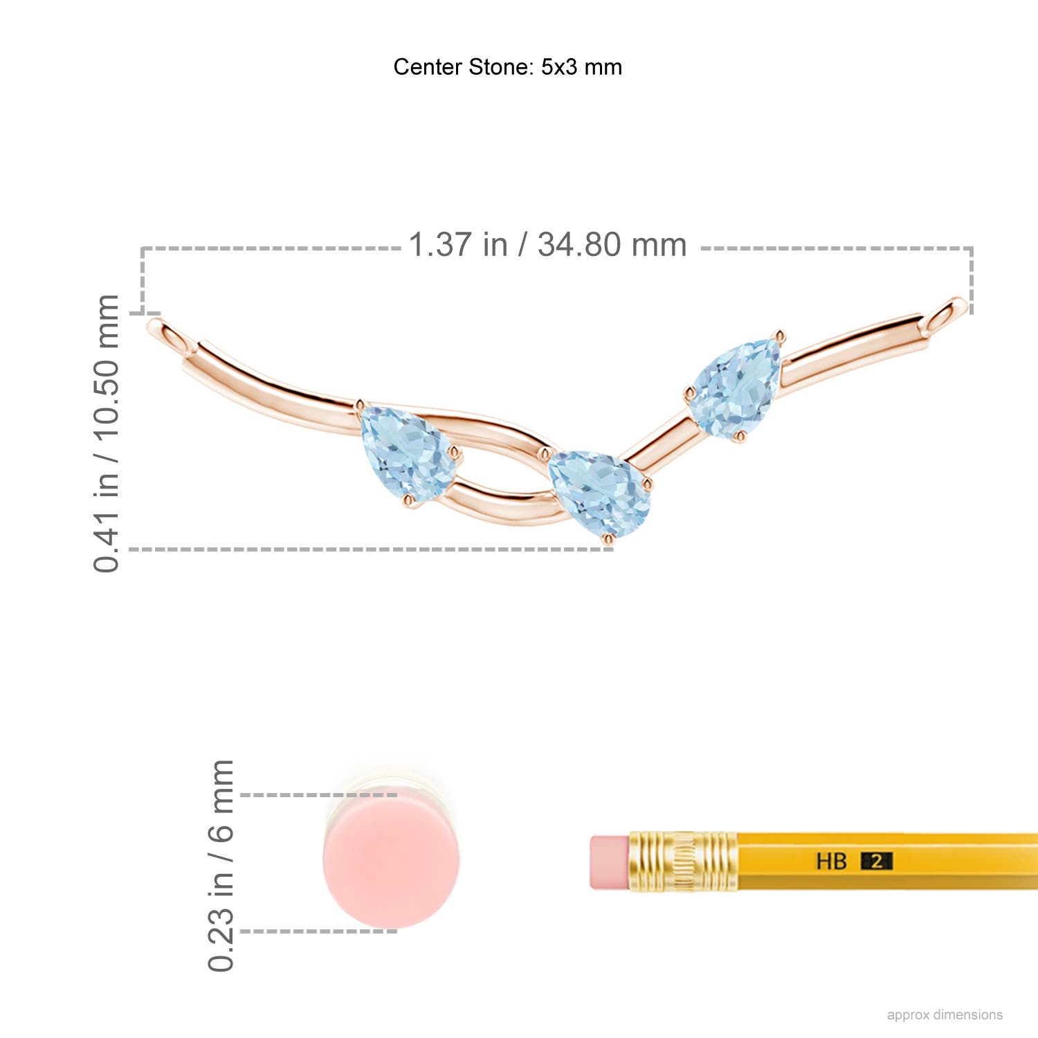 AA - Aquamarine / 0.51 CT / 14 KT Rose Gold