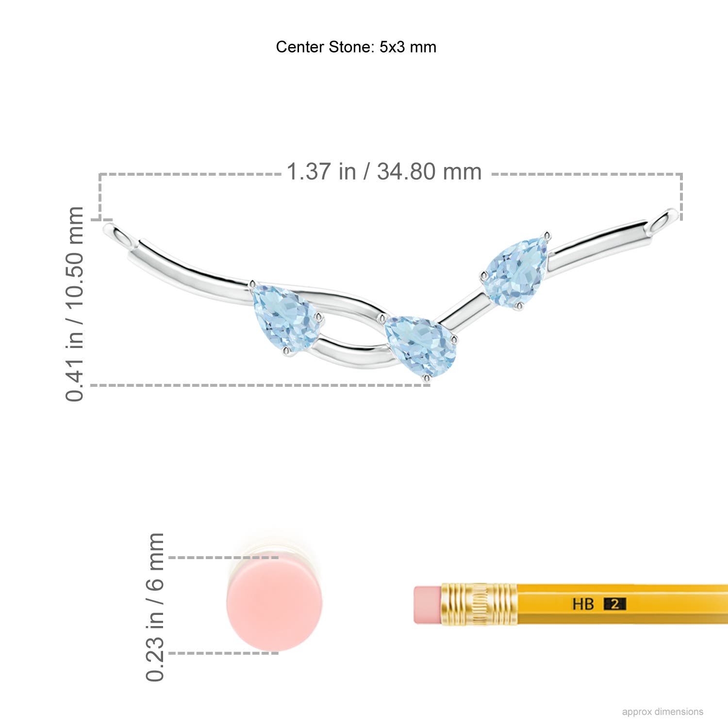 AA - Aquamarine / 0.51 CT / 14 KT White Gold