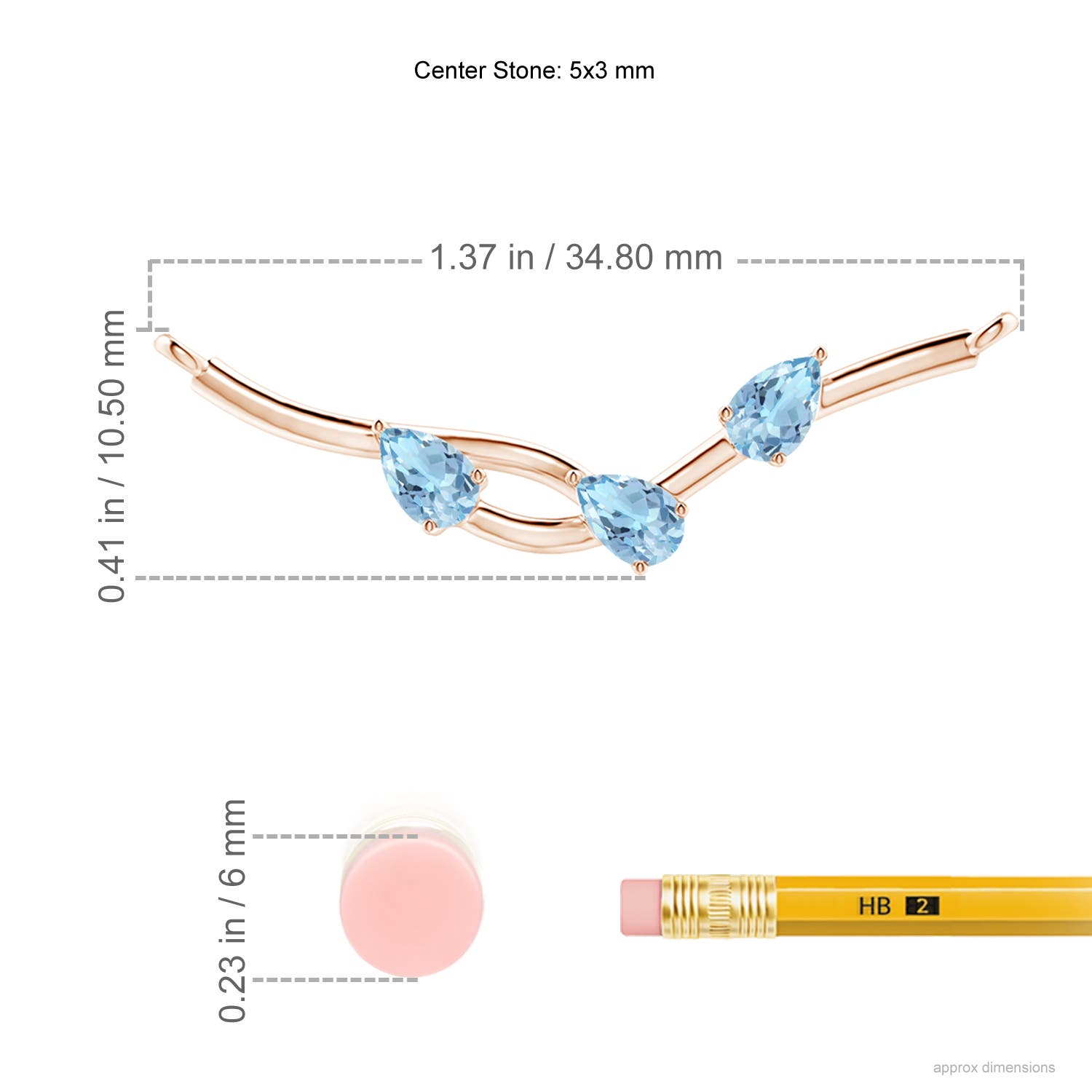 AAA - Aquamarine / 0.51 CT / 14 KT Rose Gold