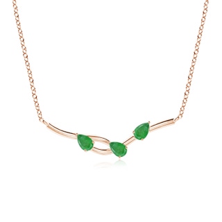 5x3mm A Pear-Shaped Emerald Tree Branch Pendant in 10K Rose Gold