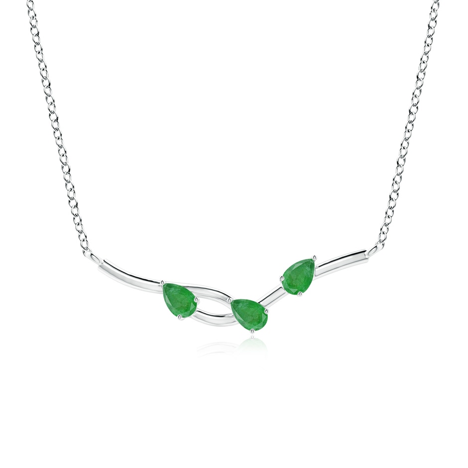 5x3mm A Pear-Shaped Emerald Tree Branch Pendant in P950 Platinum 
