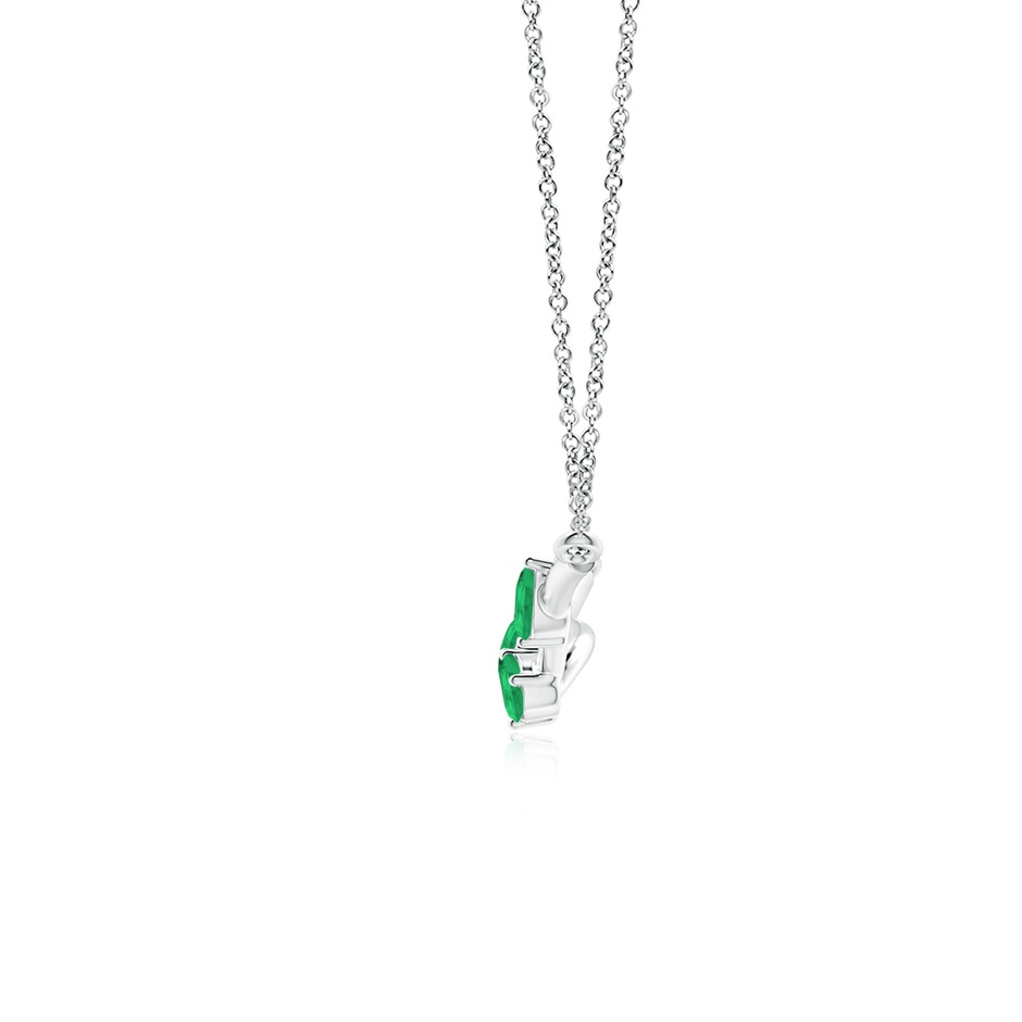 5x3mm A Pear-Shaped Emerald Tree Branch Pendant in P950 Platinum side-1