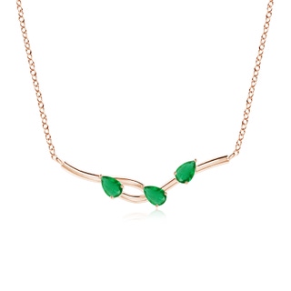 5x3mm AA Pear-Shaped Emerald Tree Branch Pendant in 10K Rose Gold
