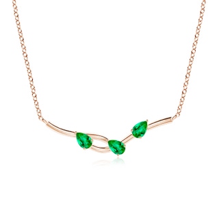 5x3mm AAA Pear-Shaped Emerald Tree Branch Pendant in 10K Rose Gold
