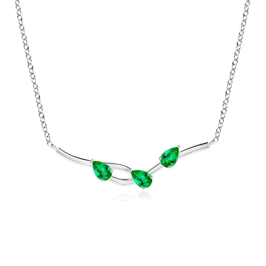 5x3mm AAA Pear-Shaped Emerald Tree Branch Pendant in P950 Platinum