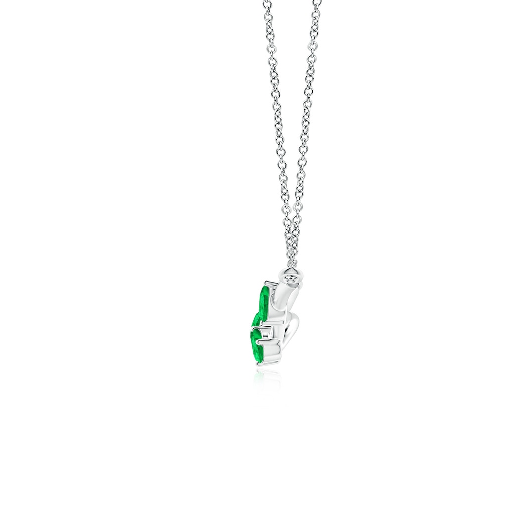 5x3mm AAA Pear-Shaped Emerald Tree Branch Pendant in P950 Platinum Side-1