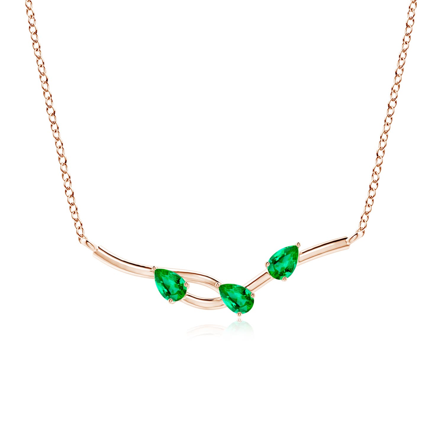AAA - Emerald / 0.6 CT / 14 KT Rose Gold