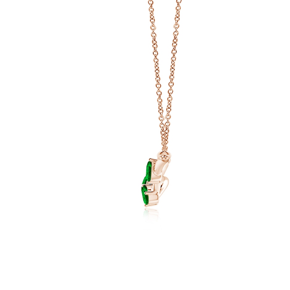 5x3mm AAAA Pear-Shaped Emerald Tree Branch Pendant in Rose Gold side-1