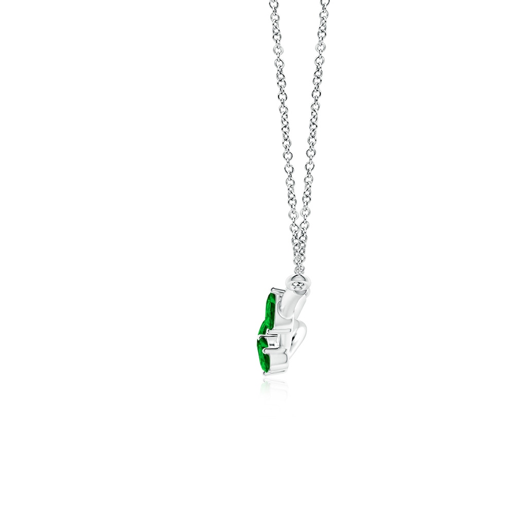 5x3mm Lab-Grown Pear-Shaped Emerald Tree Branch Pendant in White Gold - side_1