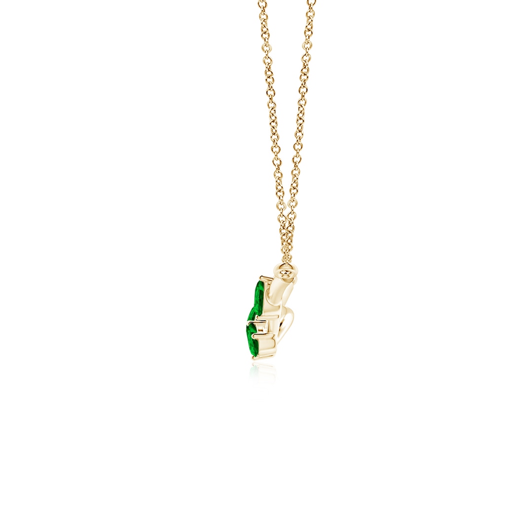 5x3mm AAAA Pear-Shaped Emerald Tree Branch Pendant in Yellow Gold - side_1