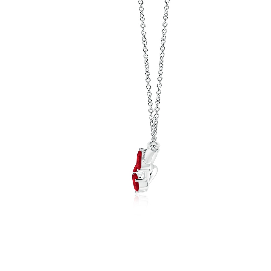 5x3mm AAA Pear-Shaped Ruby Tree Branch Pendant in P950 Platinum side-1