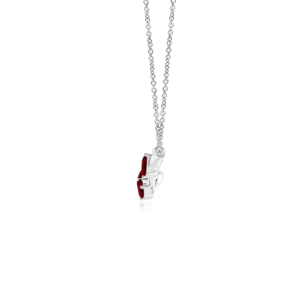 5x3mm Lab-Grown Pear-Shaped Ruby Tree Branch Pendant in White Gold side-1