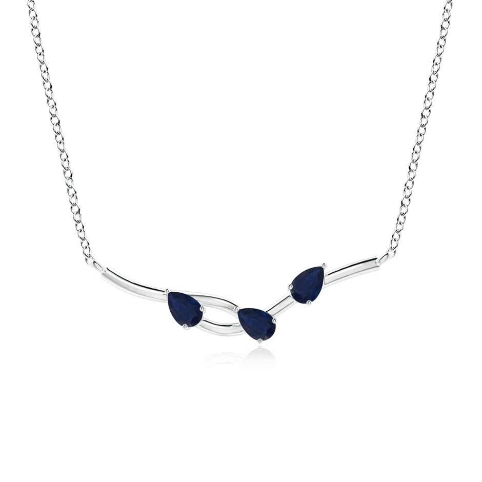 5x3mm A Pear-Shaped Sapphire Tree Branch Pendant in P950 Platinum 